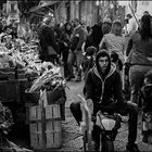 Small street, small motorcycle