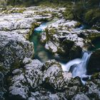 small waterfall in rocks