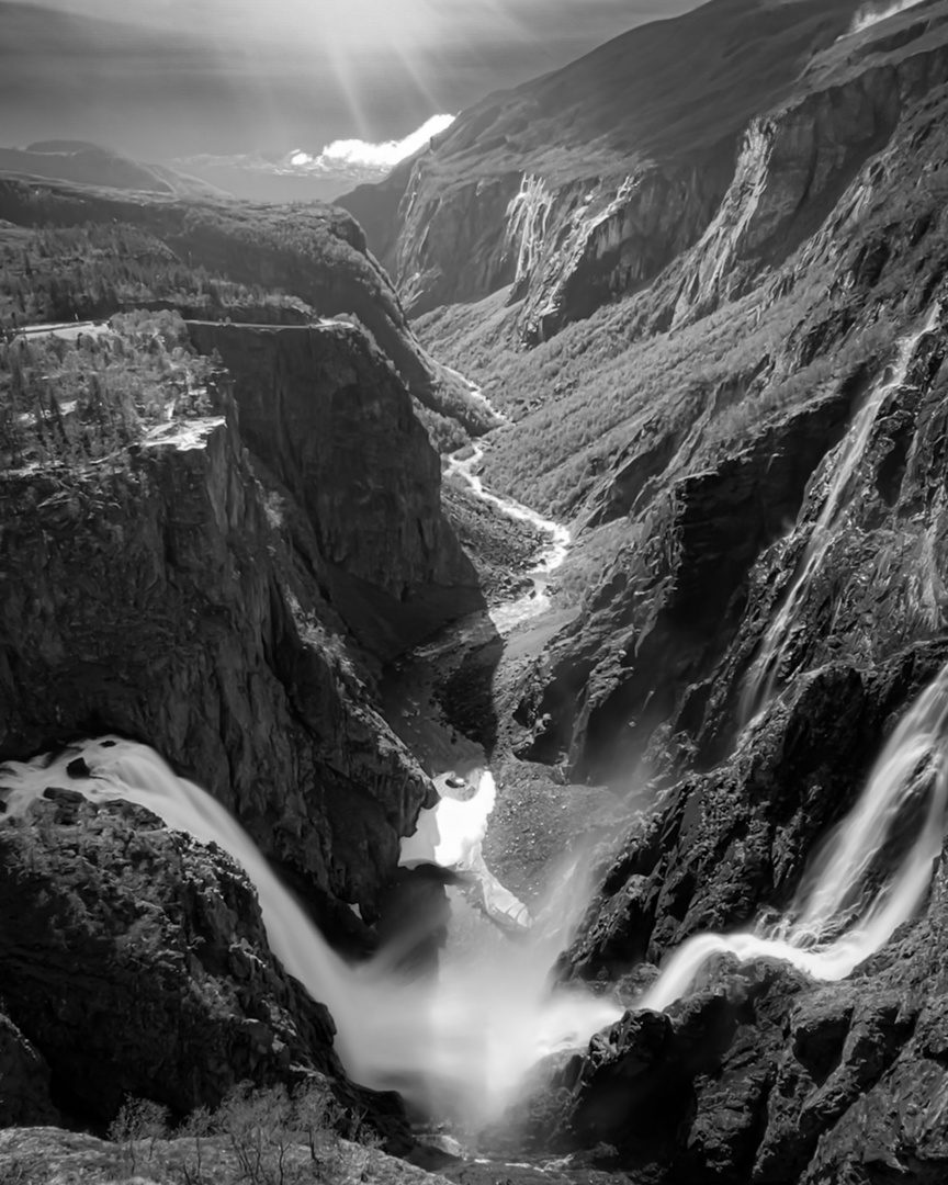 Smartphoneaufnahme von Voringsfossen in Norwegen