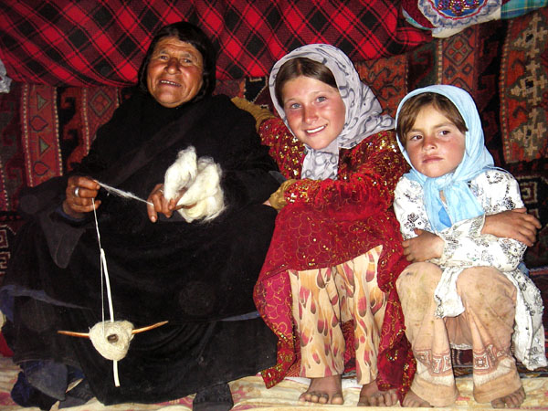 Smiling Ashayeri Grandmother and grand children