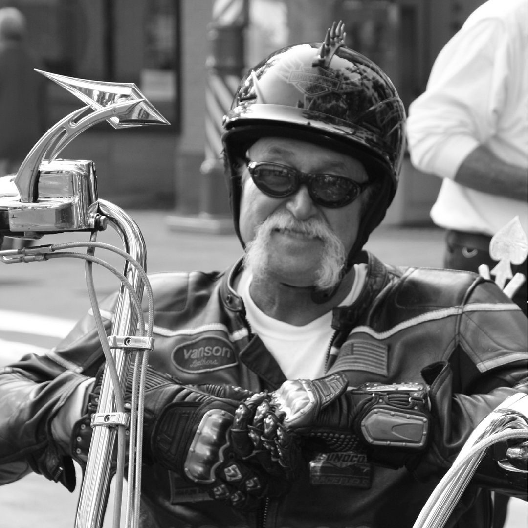 Smiling Biker