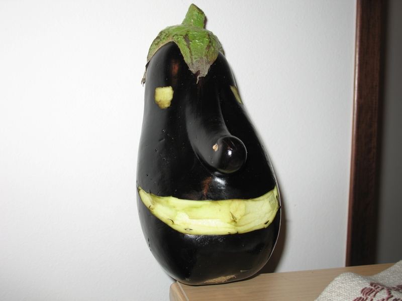 Smiling eggplant..cmon be happy!