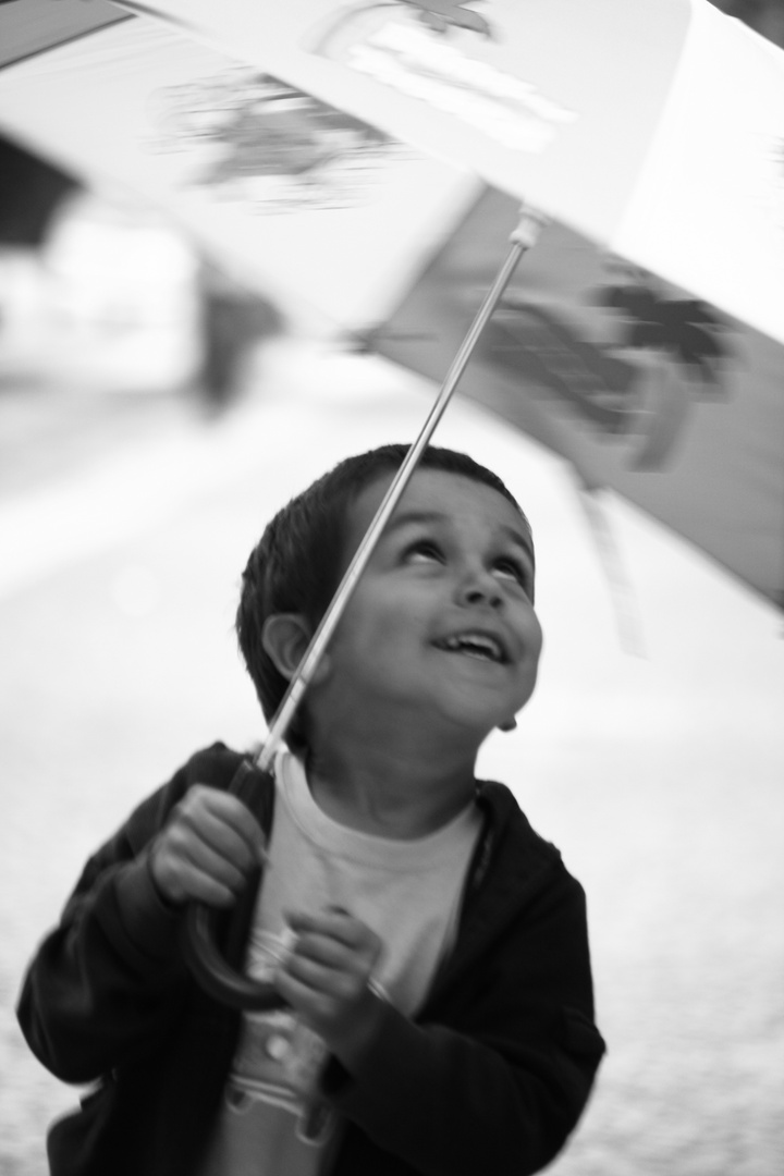 Smiling in the rain