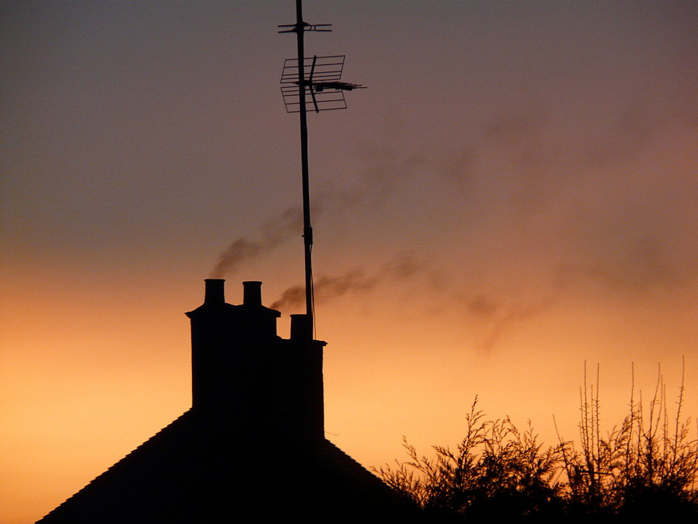 Smoke in the sunset