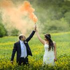Smoked wedding photo in Tuscany