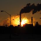 Smokestacks and buildings