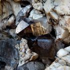 Smokey Quartz crystals in Granite