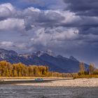 Snake River gegen Teton Range, Wyoming, USA