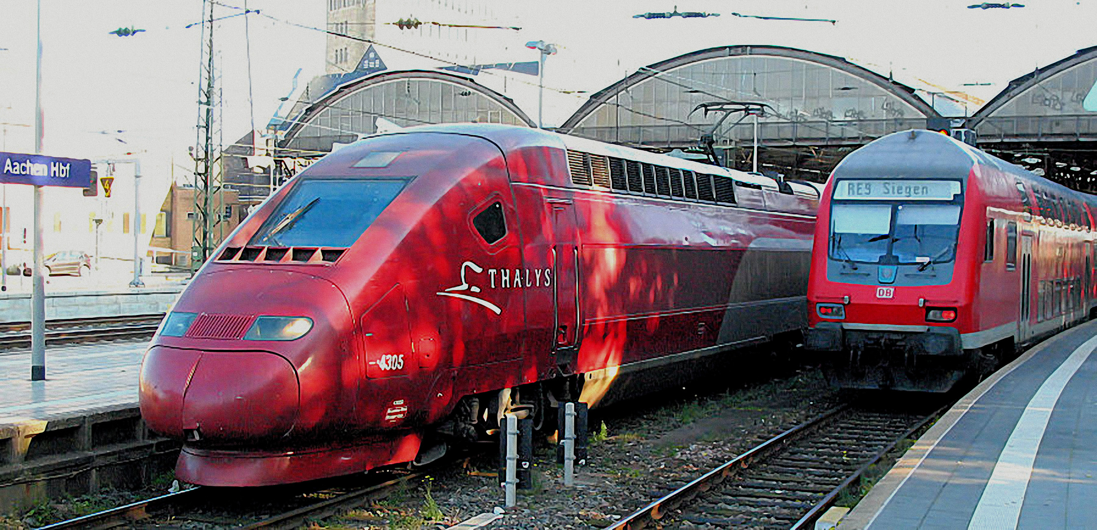 SNCF und DB einträchtig in Aachen Hbf.