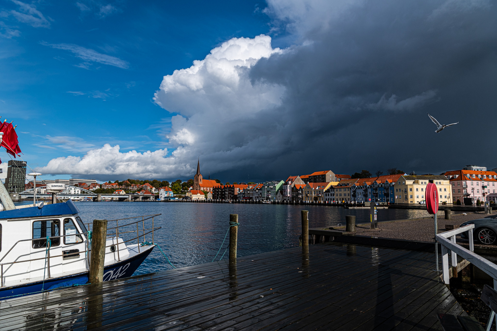 Sønderborg / Als / Dänemark: Blick auf die Hafenkante 