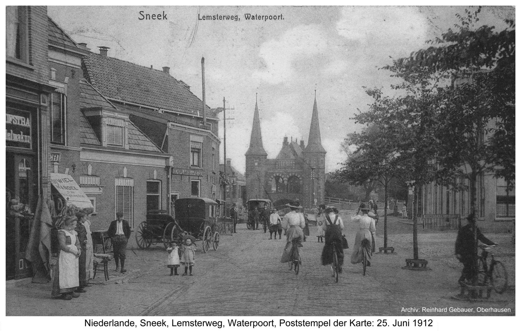 Sneek, Niederlande, Lemsterweg, Waterpoort, um 1912