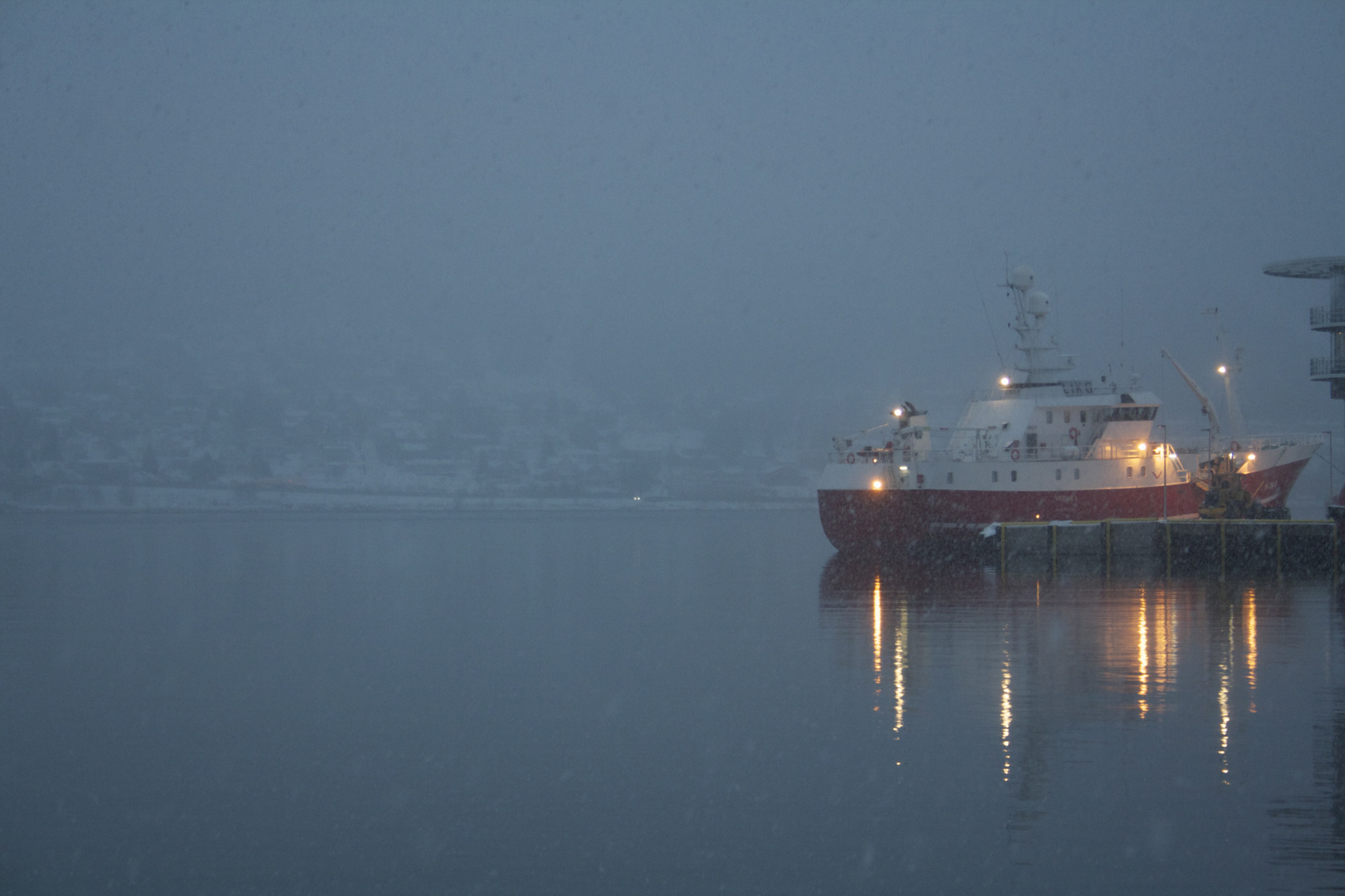 Snow Falling on Tromso