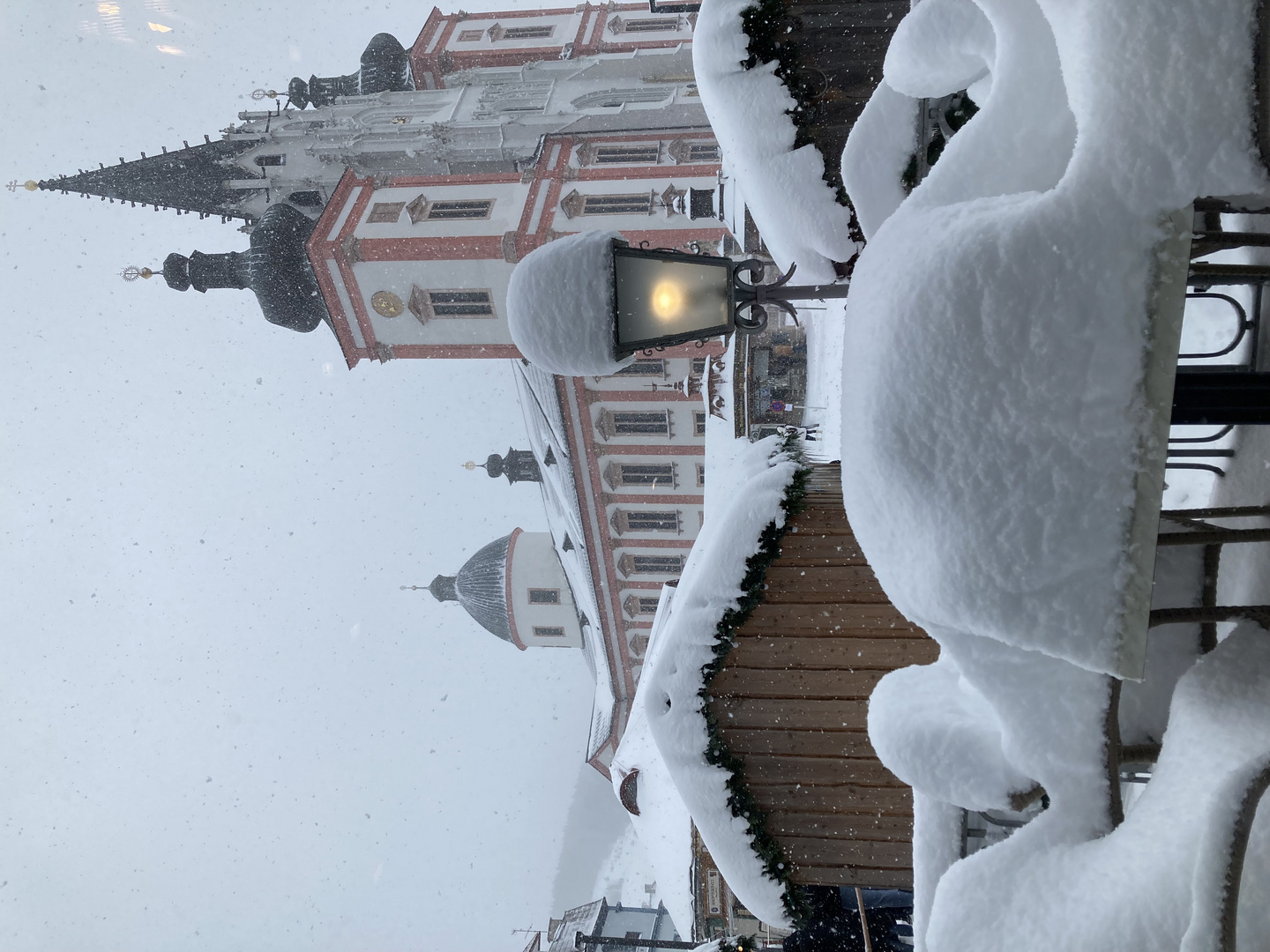 Snow in Mariazell, Austria 