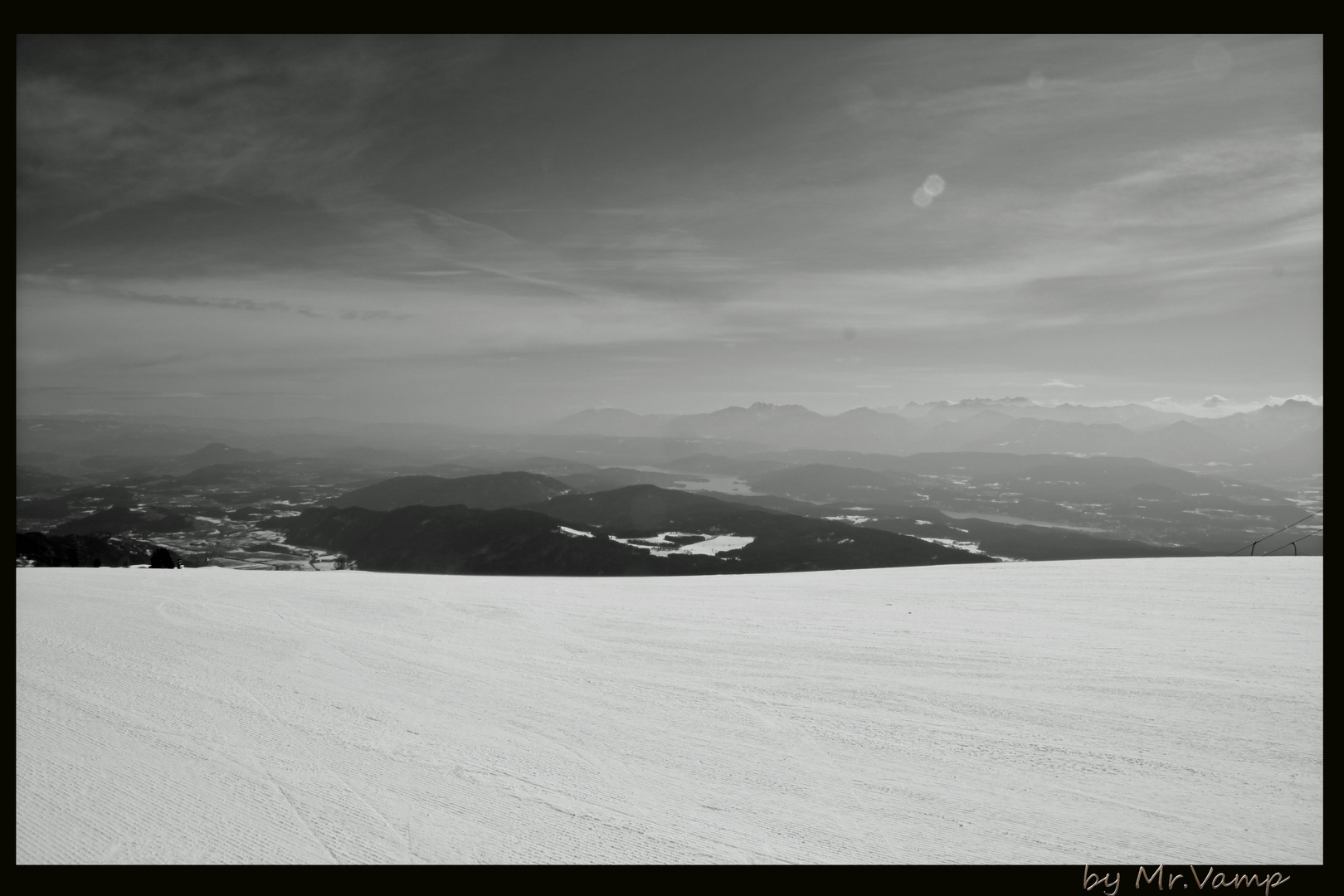 snow in the mountains