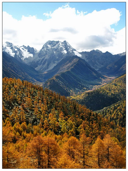 snow moutain in fall