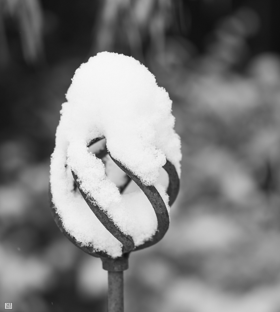 Snow on metal art