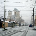 Snow over the city