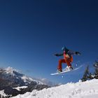 snowboarden in den bergen