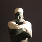 Snowfall on sculpture in the Vigeland park