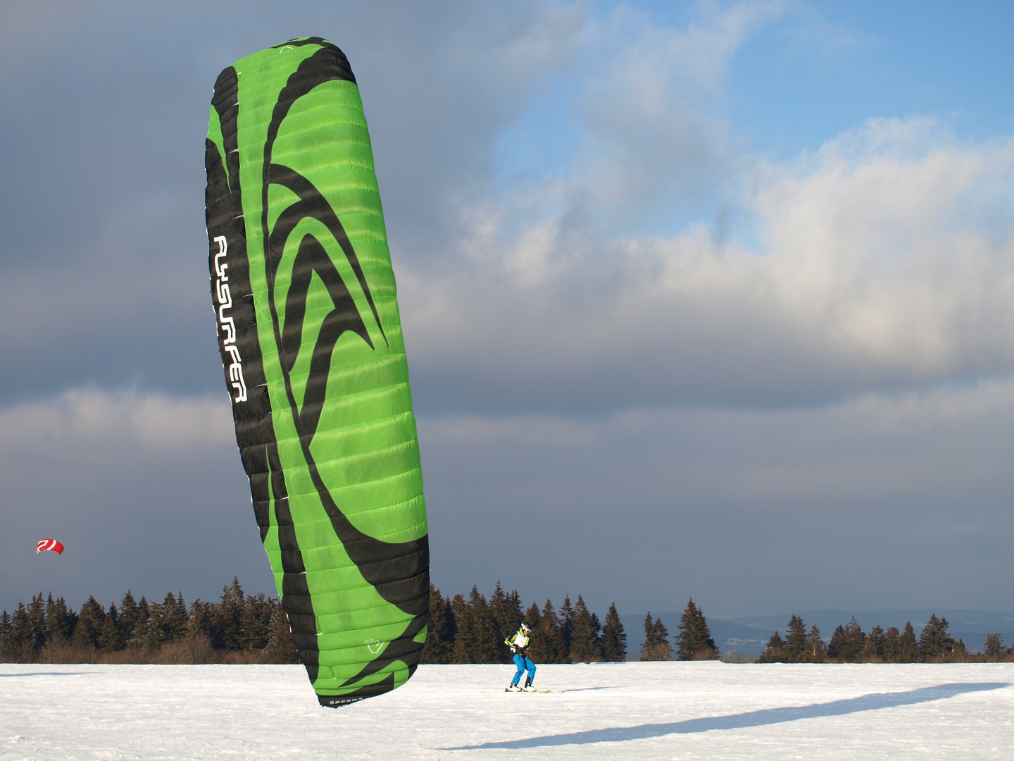 Snowkiten auf der Wasserkuppe