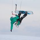 Snowkiten auf der Wasserkuppe in der Rhön ...