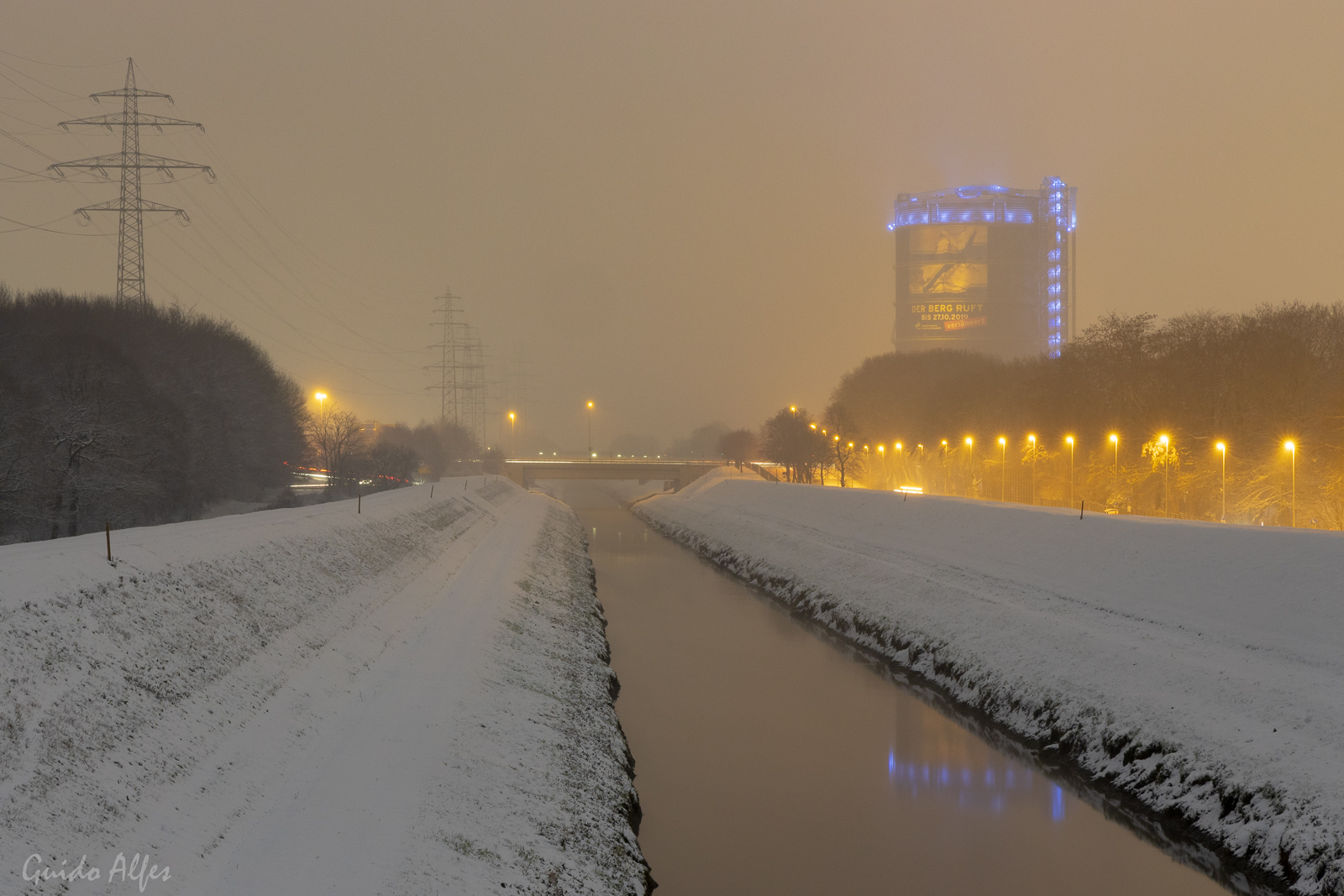 Snowy Gasometer