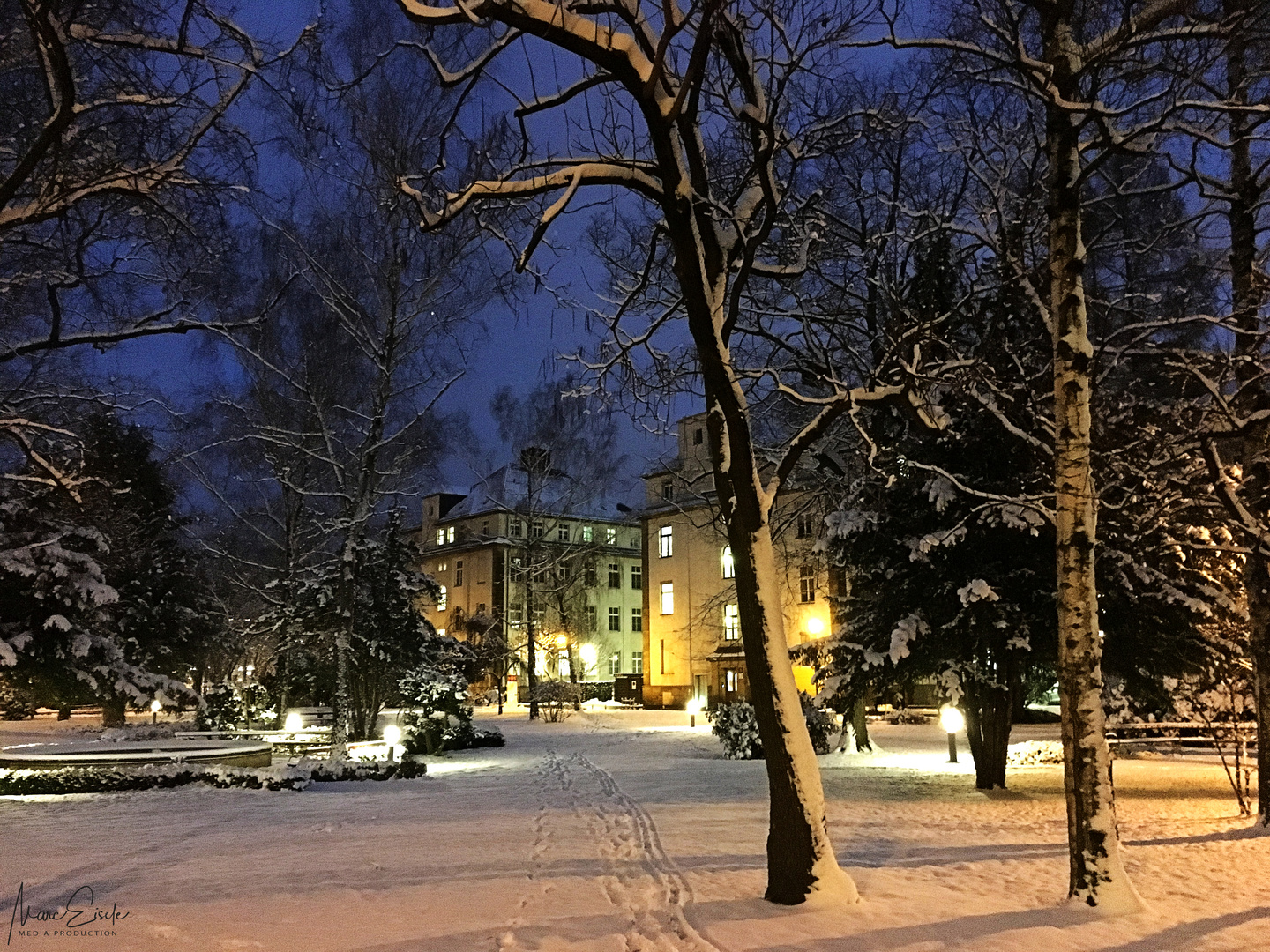 snowy hospital