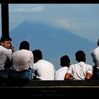 So entspannten Sie sich und Blick schweifte über die Silhouette...