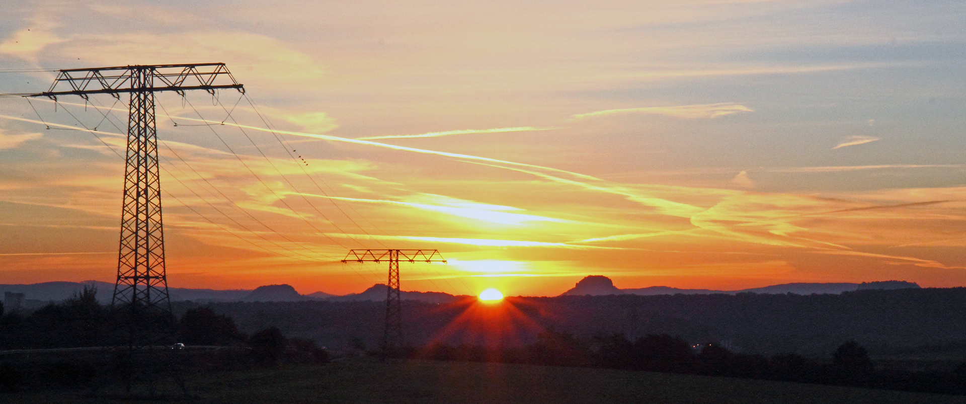 So ist die Sonne am 01.Oktober 2021 über der Sächsischen-Schweiz aufgegangen