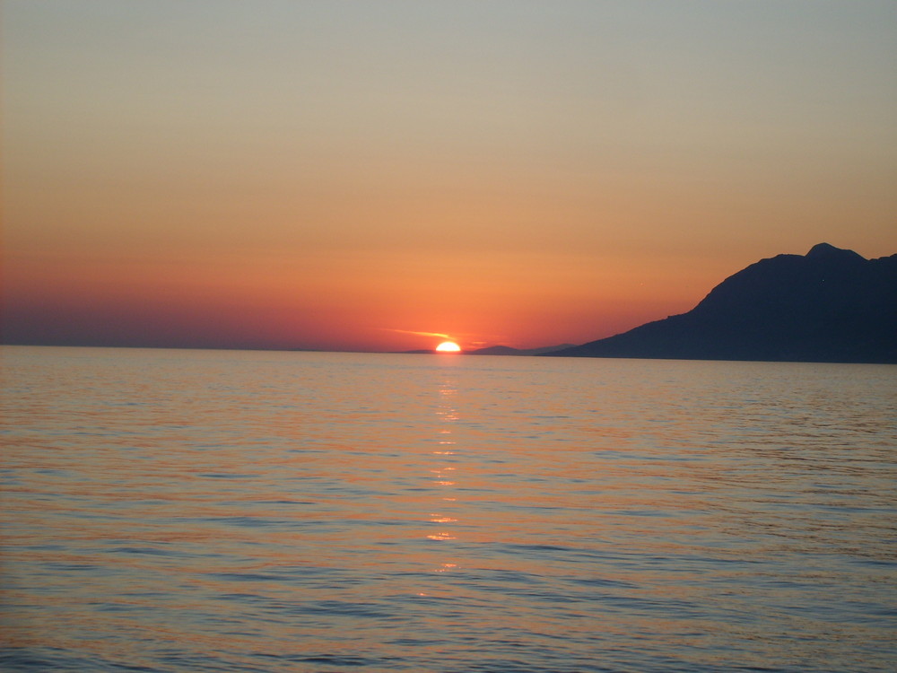 So sieht der Sonnenuntergang in Kroatien aus