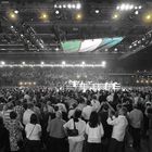 So sieht es aus, wenn in der Messehalle Erfurt um einen WM - Titel geboxt wird