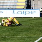 Soccer goalkeeper contortionist