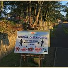 social distancing sign Holy Island