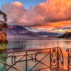 soir d'hiver sur le lac d'Annecy