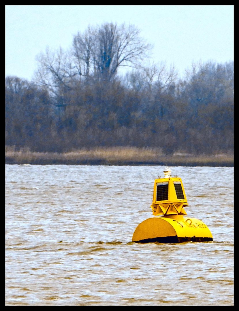 Solar-Heulboje auf der Elbe