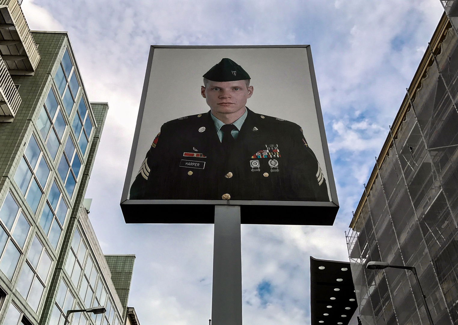 Soldier Harper at Checkpoint Charlie