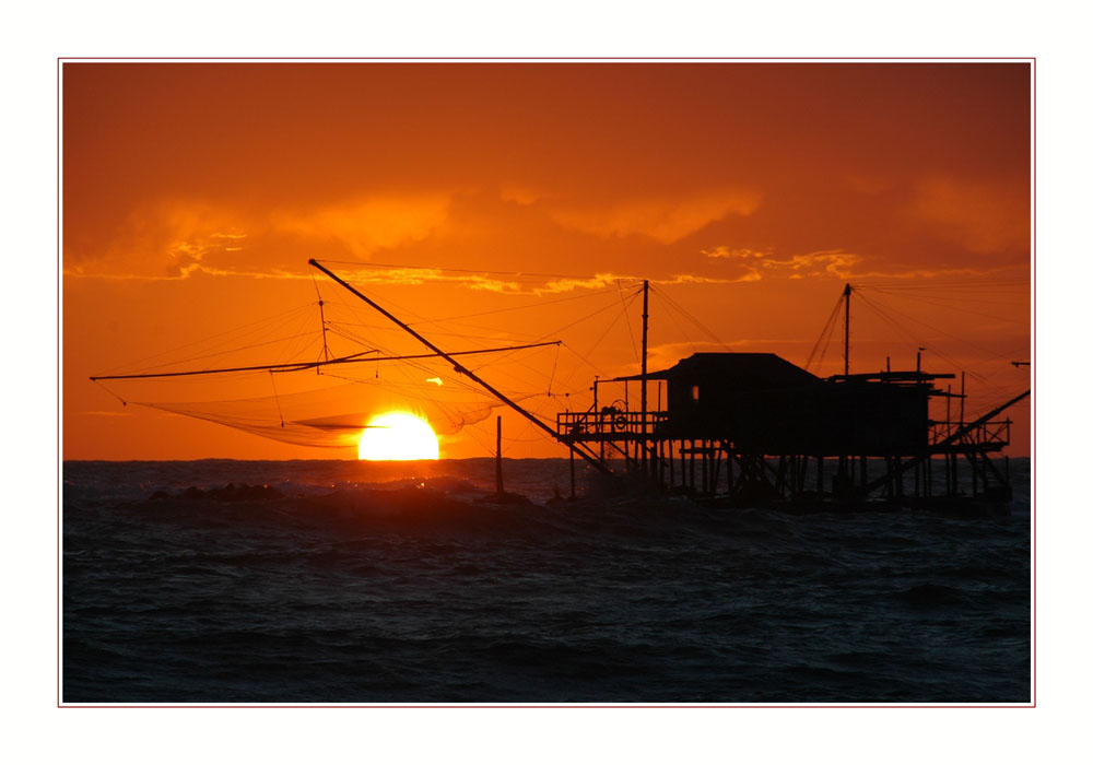 Soleil couchant à Marina di Pisa