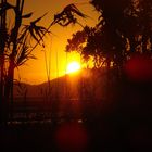 soleil couchant sur la presqu'île de Hyéres