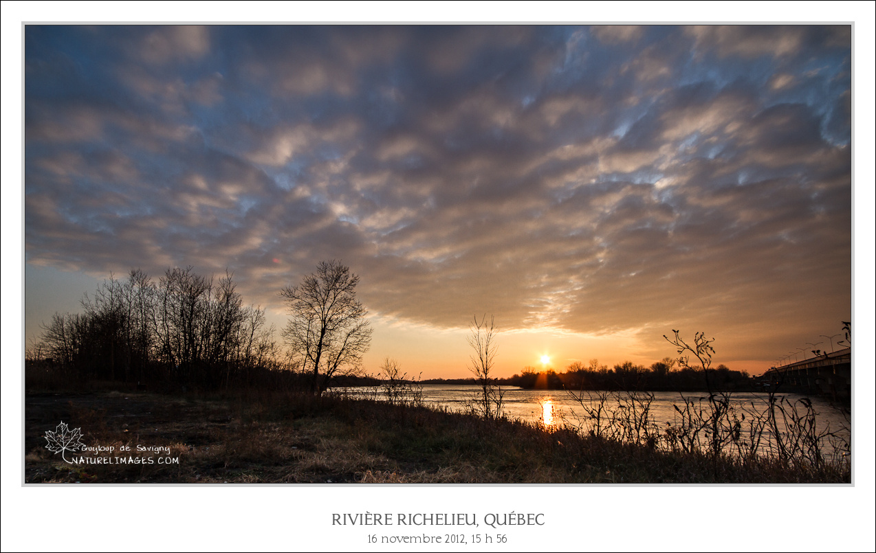 Soleil couchant sur la rivière Richelieu