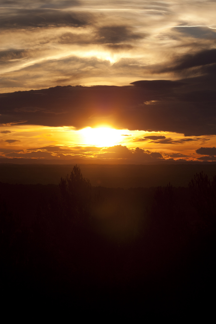 Soleil couchant sur la Vaunage