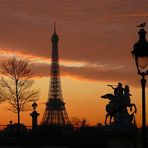 Soleil couchant sur Paris la Belle