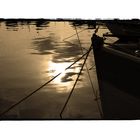 soleil couchant sur un port normand