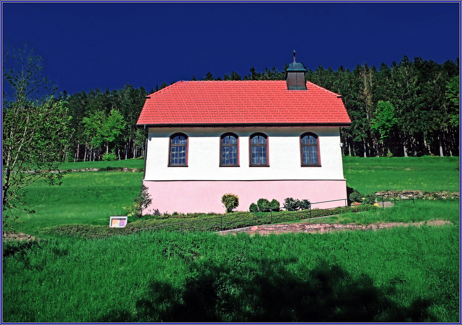 Solitary little forest chapel 