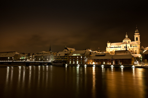 Solothurn bei Schnee und Nacht