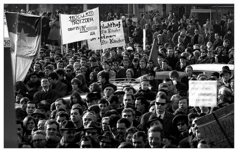 Some of them are already dead. Demonstration against Vietnam War , Kassel 1968.