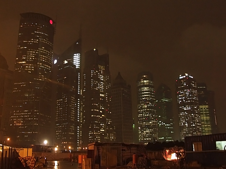 some smaller skyscrapers in Pudong