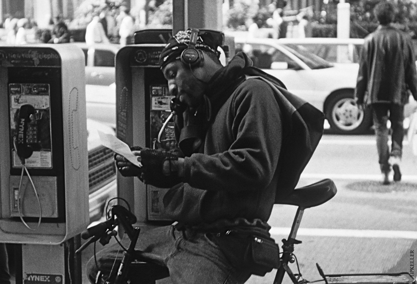 Some years ago in NYC, ...bike messenger before the cell phone era.