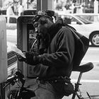 Some years ago in NYC, ...bike messenger before the cell phone era.