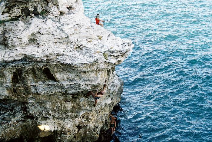 somebody climbing...somebody fishing