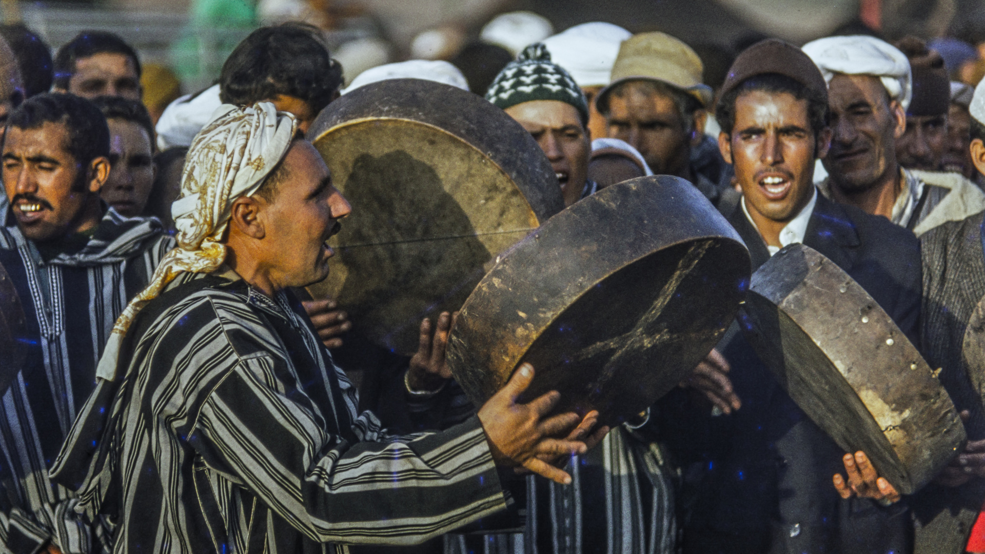 Sommer 1973: Berber mit Rahmen- Trommel